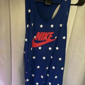 Nike Royal Blue Star Print Tank with Red Logo